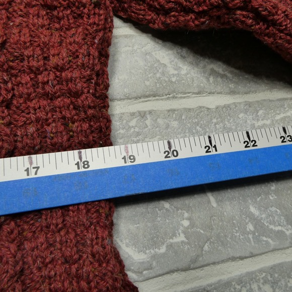 Kilronan‎ Knitwear Wool Sweater Womens Medium Red Long Chunky Cable Knit Ireland - Picture 10 of 11